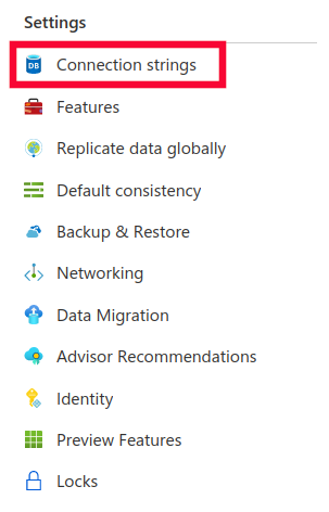 Azure Cosmos DB Settings